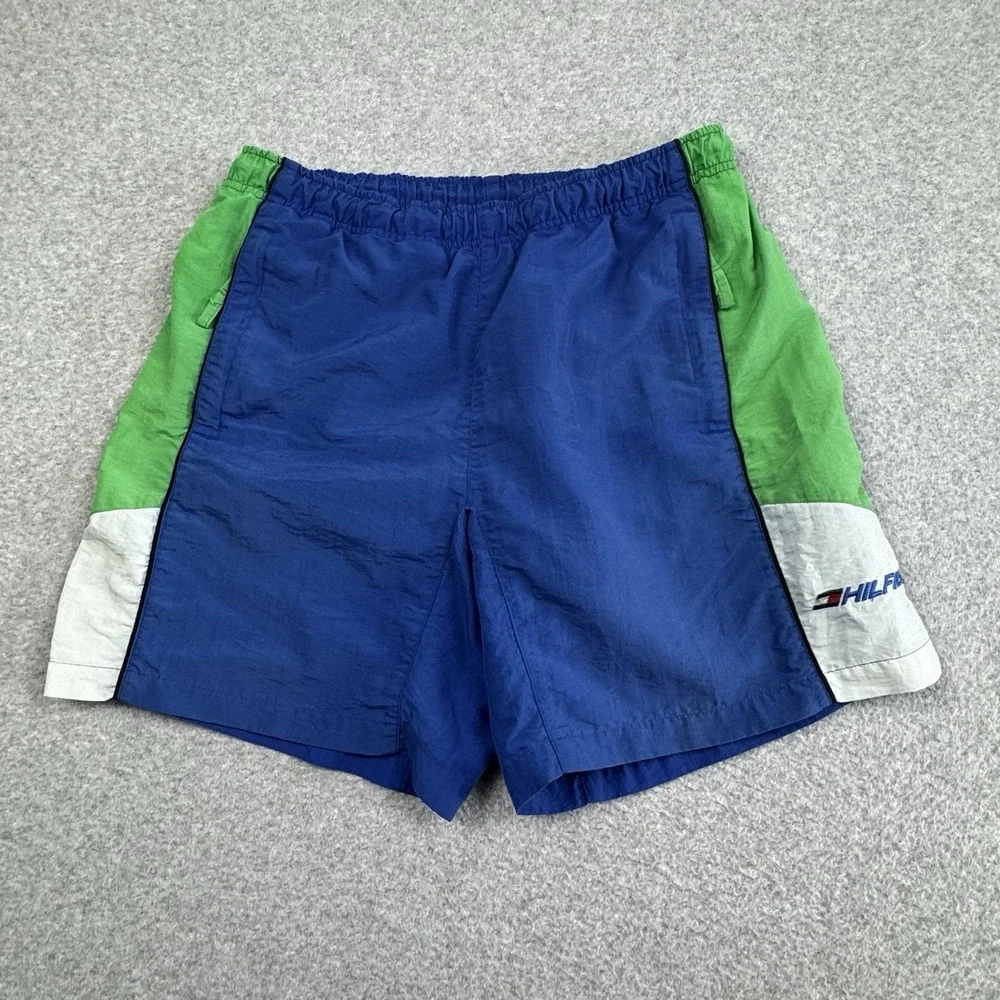 Vintage Tommy Hilfiger Swimming Shorts Mens Medium 90s Y2K Color block Trunks